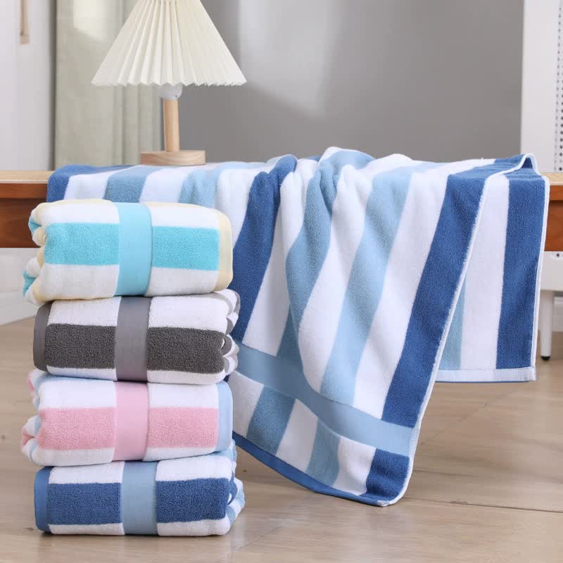 Blue Ultra-Absorbent Long-Fiber Cotton Large Bath Towel-Perfect for Home, Hotel, and Beauty Salons 140cm*70cm 3