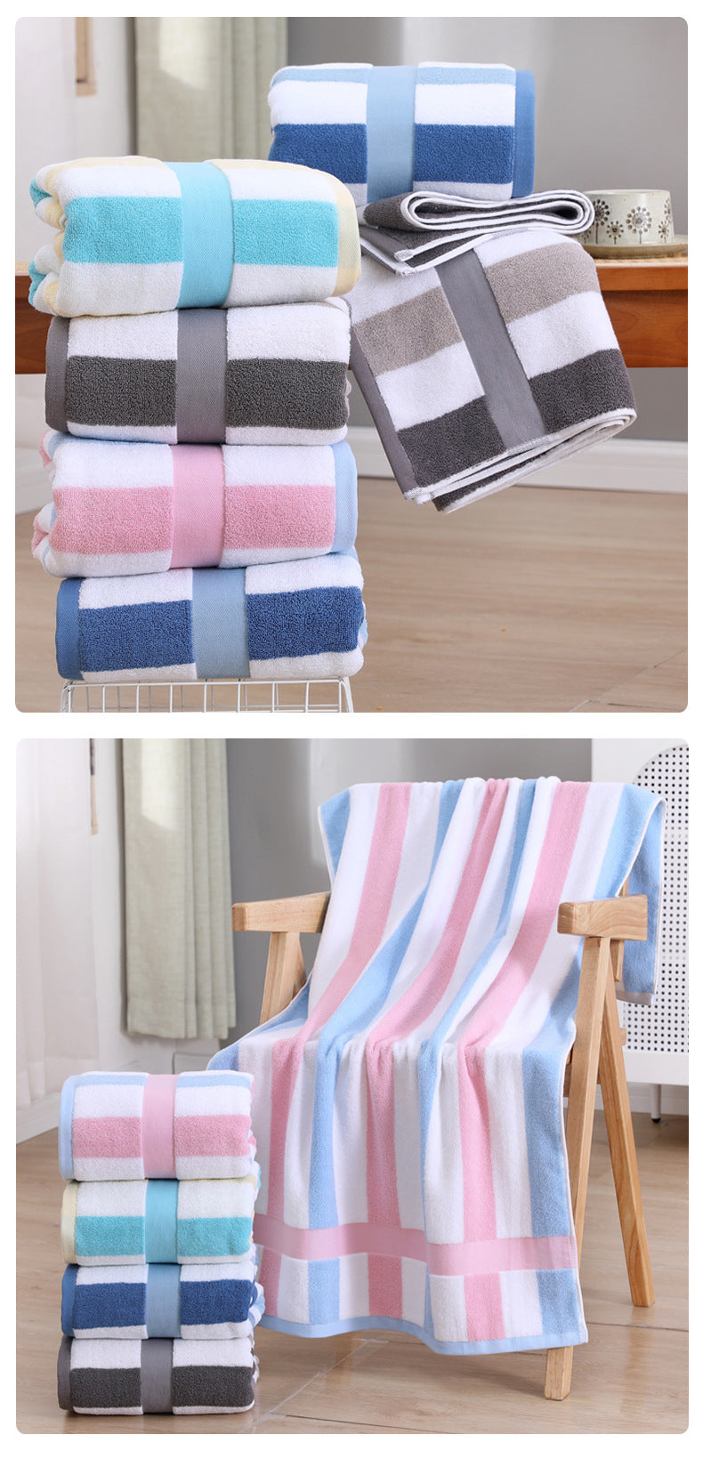 Emerald Ultra-Absorbent Long-Fiber Cotton Large Bath Towel- Perfect for Home, Hotel, and Beauty Salons 140cm*70cm 5