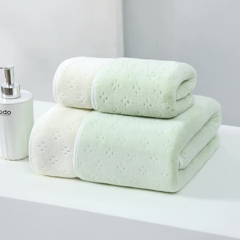 Bluish white Oversized Double-Sided Coral Fleece Bath Towel | Soft and Absorbent, Thick & Warm, 70x140cm 4