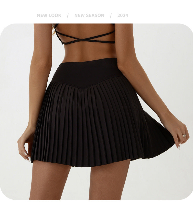 High waist black pleated skirt | built-in shorts to prevent exposure - suitable for yoga, badminton and golf  Size M 7