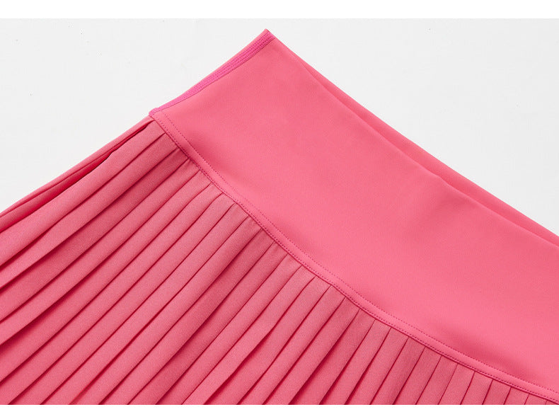 High waist Pink pleated skirt | built-in shorts to prevent exposure - suitable for yoga, badminton and golf  Size M