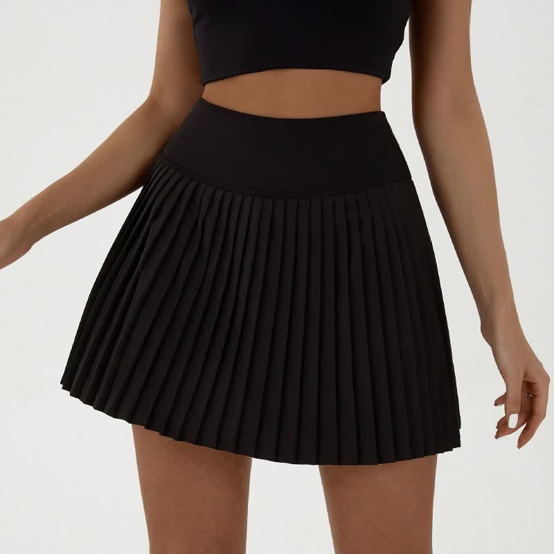High waist Blue and White pleated skirt | built-in shorts to prevent exposure - suitable for yoga, badminton and golf  Size XL