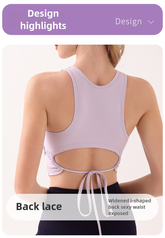 Sunset Orange Summer Elastic Running Sports Vest with Padded Bra, Sleeveless Yoga Tank Top- L Size 3