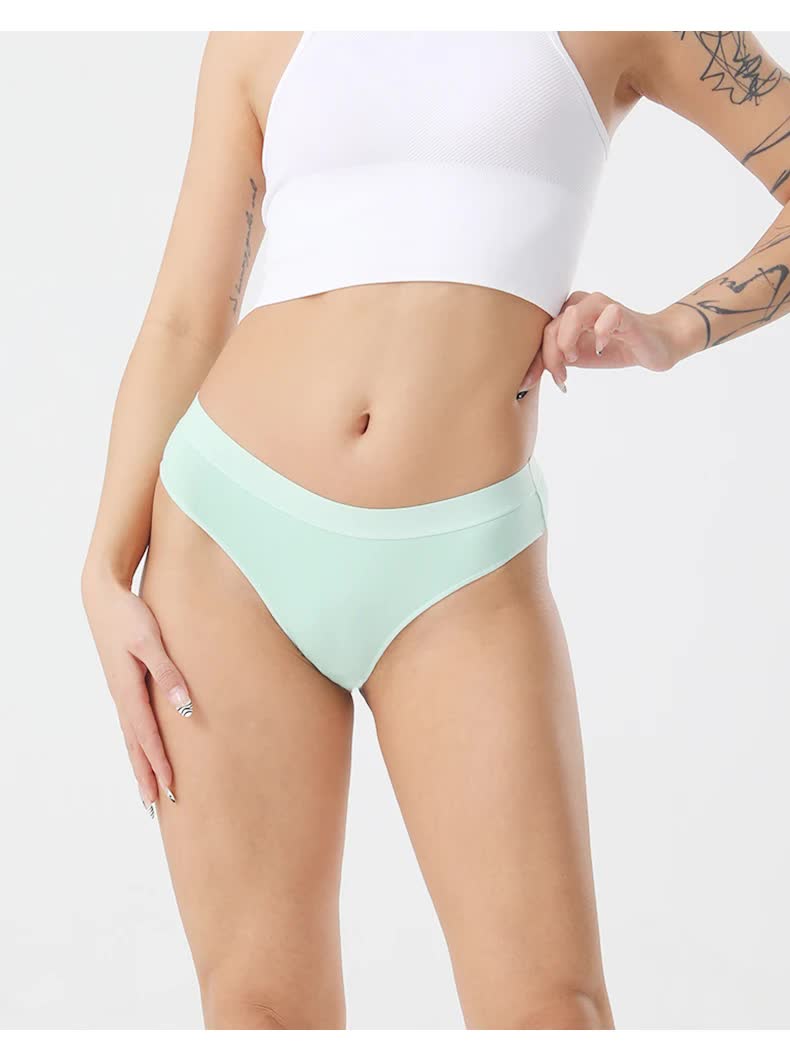 4 pcs Women's Sexy Low-Waist Cotton Thong Underwear, Size XL 6