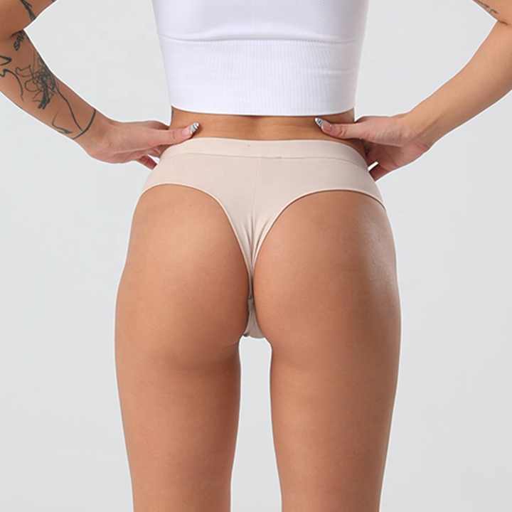 4 pcs Women's Sexy Low-Waist Cotton Thong Underwear, Size L 4