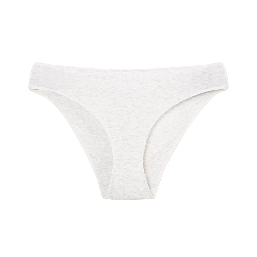 Light Grey 4 pcs High-Waisted Cotton Bikini Briefs for Women, Slim Fit & Comfortable S Size