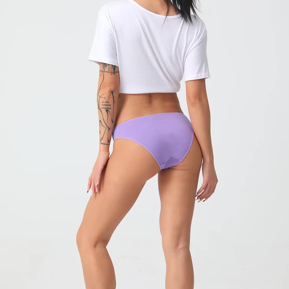 4 pcs Blue Aster High-Waisted Cotton Bikini Briefs for Women, Slim Fit & Comfortable M Size 4