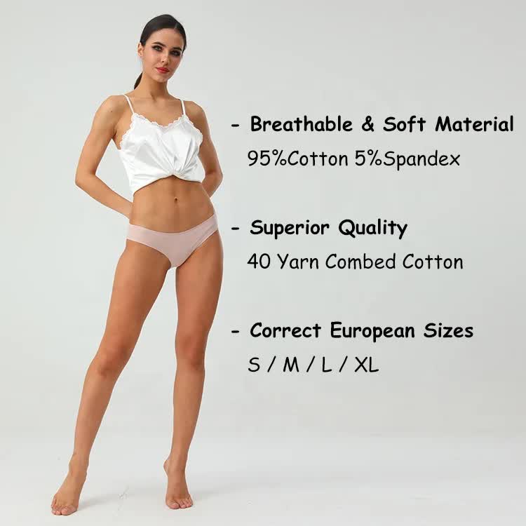 4 pcs Black High-Waisted Cotton Bikini Briefs for Women, Slim Fit & Comfortable L Size 4