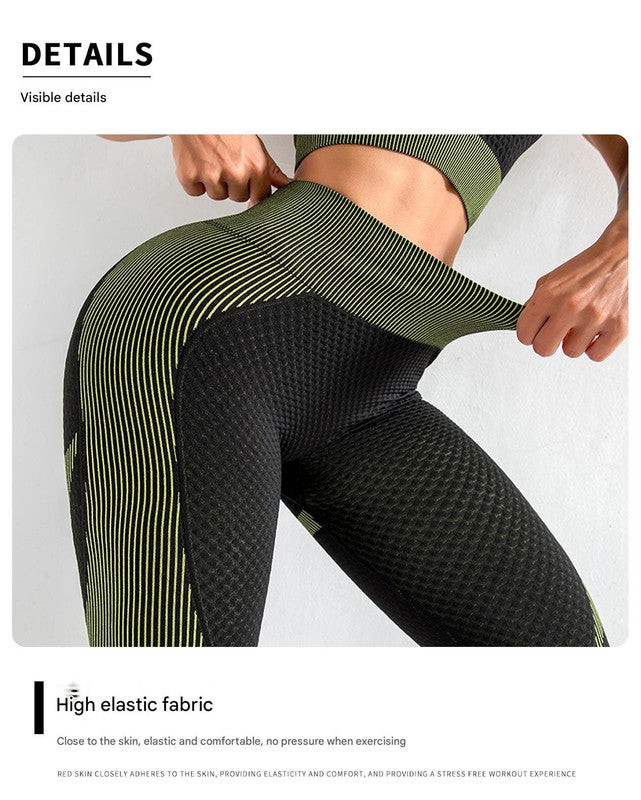 Army Green High Waist Yoga Set for Women - Sports Bra, Long Sleeve Shirt & Leggings 3-Piece Workout Set Size M 4