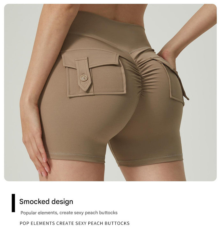 Black High-Waisted Yoga Shorts with Pockets for Women - Butt-Lifting, Breathable, and Comfortable Activewear M 6