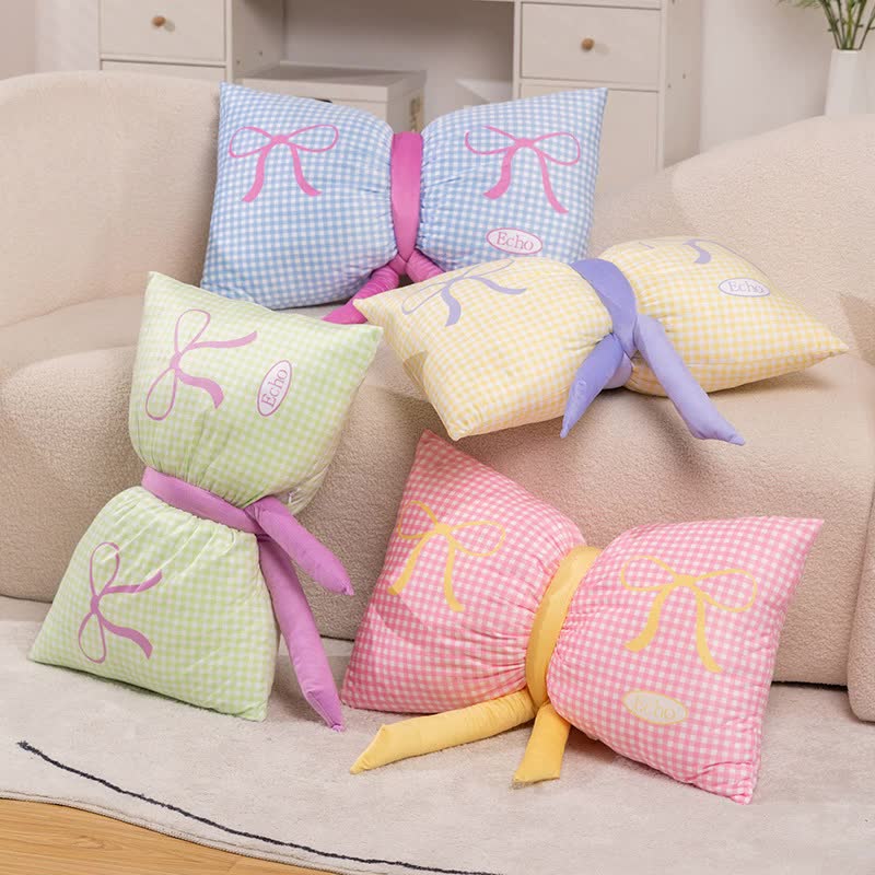 Green Cute Butterfly Knot Pillow | Soft Bed & Seat Cushion, Decorative Throw Pillow for Home & Car 65x40cm 5