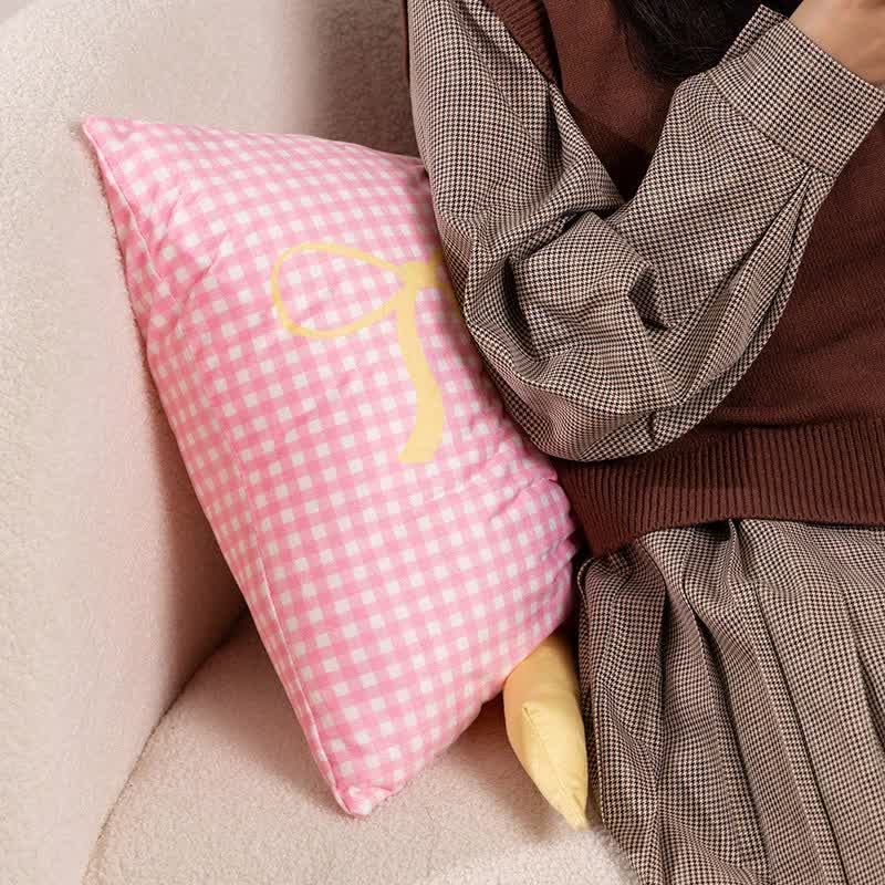 Yellow Cute Butterfly Knot Pillow | Soft Bed & Seat Cushion, Decorative Throw Pillow for Home & Car 65x40cm 4