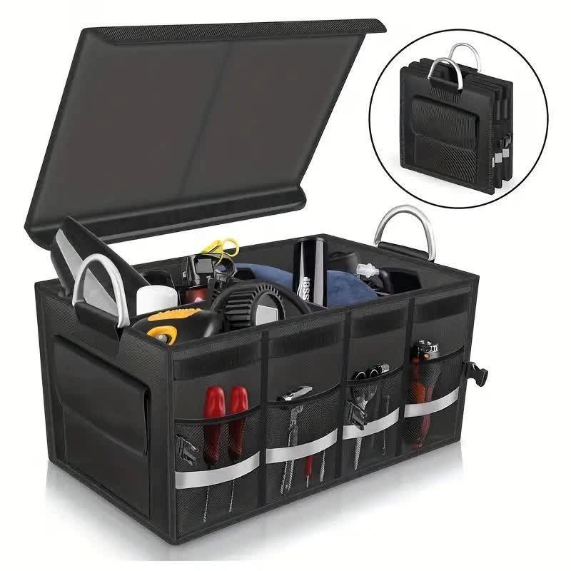 Foldable Car Storage Box with Metal Handle - Foldable Trunk Organizer for Efficient Vehicle Storage 50*35*30cm 3