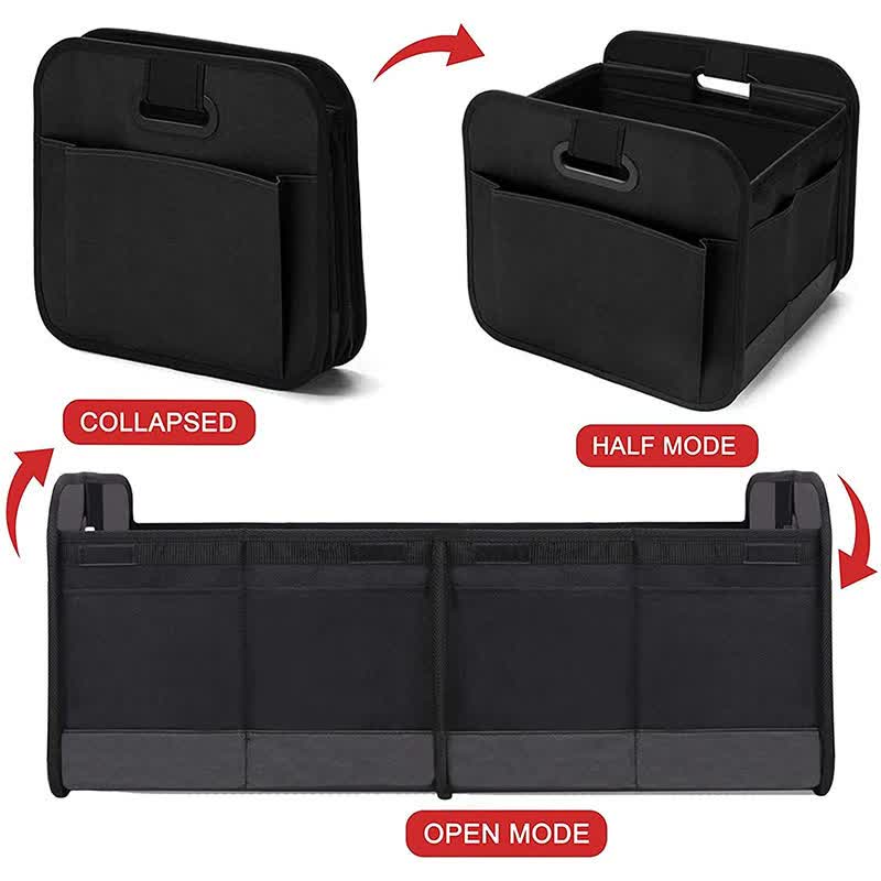 Foldable Fabric Car Trunk Organizer - Collapsible Storage Box for Vehicle Organization 60x37x31cm 4