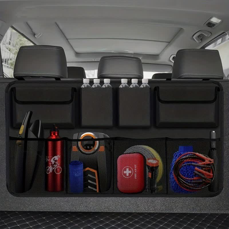 Multifunctional Car Backseat Organizer, Hanging Storage Bag with Multiple Pockets for Car Essentials – 88x46cm 3