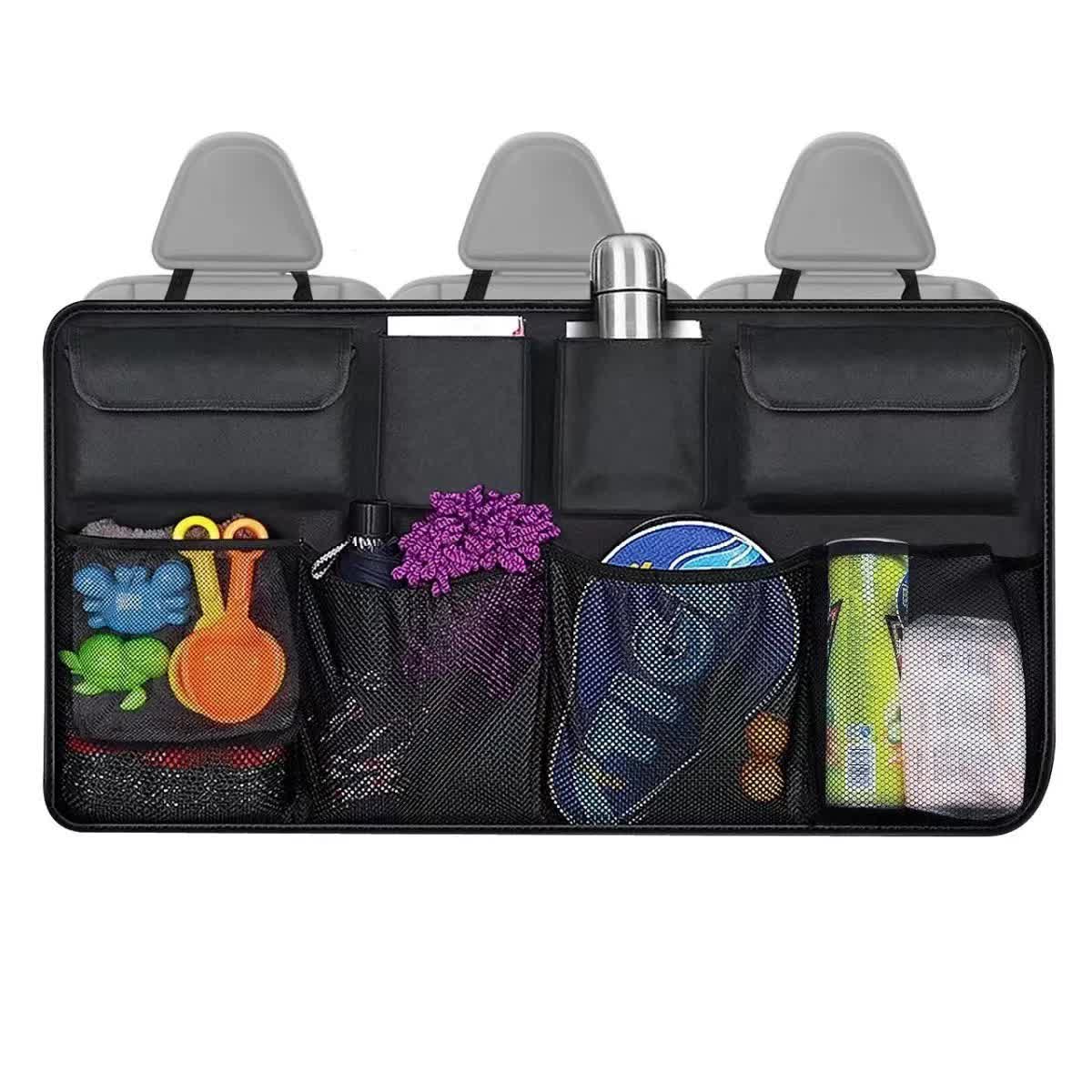 Multifunctional Car Backseat Organizer, Hanging Storage Bag with Multiple Pockets for Car Essentials – 88x46cm 4