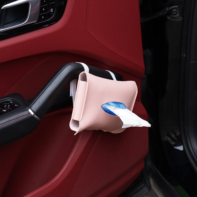 2 pcs Pink Car Sun Visor Tissue Holder – PU Leather Napkin Dispenser for Vehicle Interior 3