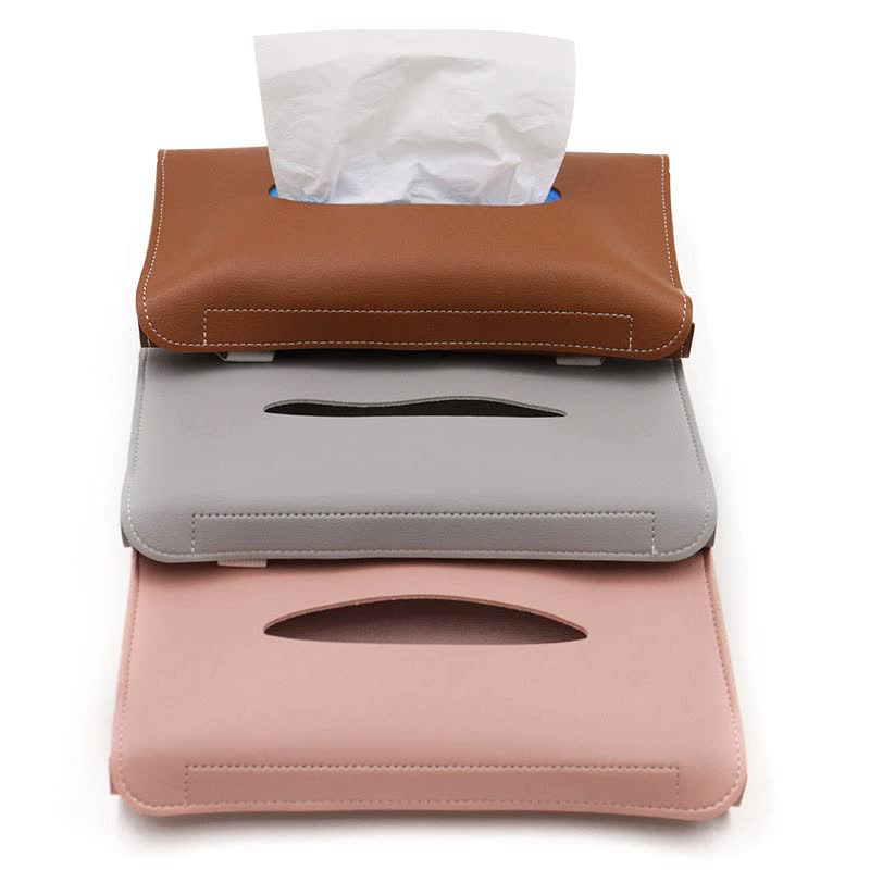 2 pcs Pink Car Sun Visor Tissue Holder – PU Leather Napkin Dispenser for Vehicle Interior 4