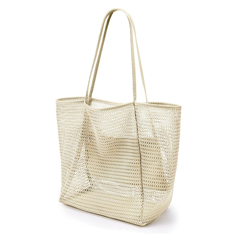 2 pcs Pink Casual Mesh Tote Bag - Shoulder Bag for Beach & Travel 35x17x37cm 3
