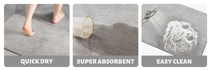 Green Quick-Dry Absorbent Non-Slip Bath Rug for Bathroom, Kitchen & Entryway 60x90cm 5