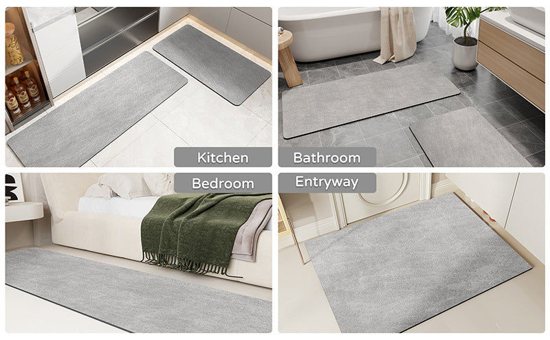 Green Quick-Dry Absorbent Non-Slip Bath Rug for Bathroom, Kitchen & Entryway 60x90cm 6