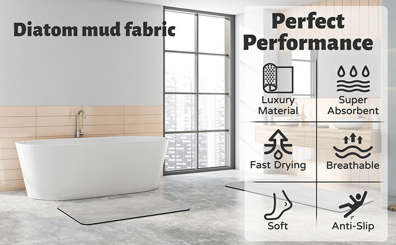 Black and white geometric pattern Quick-Dry Absorbent Non-Slip Bath Rug for Bathroom, Kitchen & Entryway 45x70cm 3