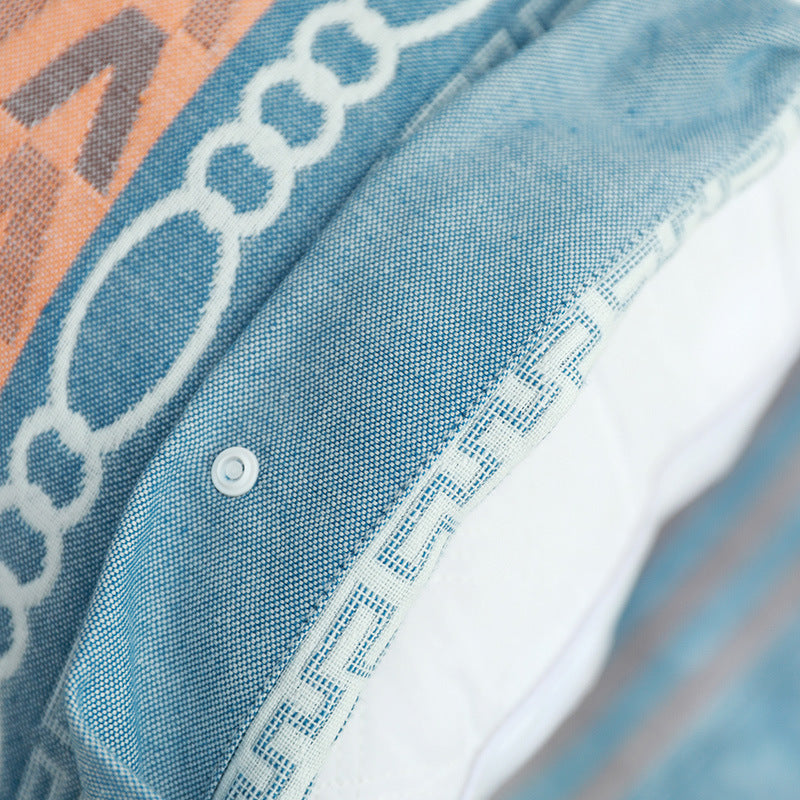 Green Prism Snap-On Cotton Gauze Pillowcase Set - Full Coverage, Non-Slip, Easy Closure (One pair without pillow core) 3