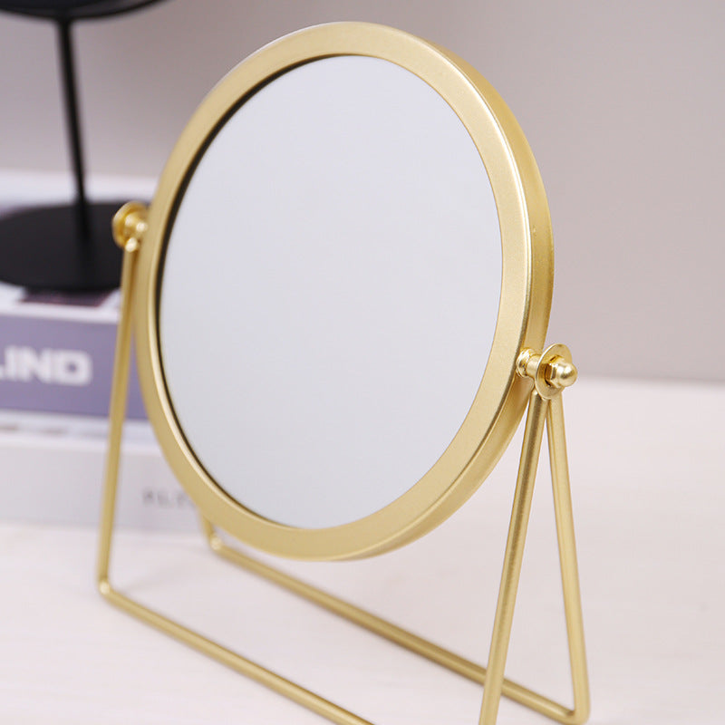 Gold Rotating Tabletop Makeup Mirror - 360º Swivel Vanity Mirror for Bedroom & Desk 3