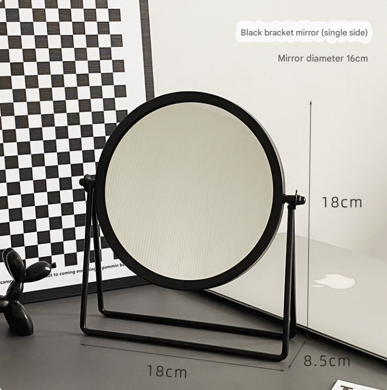 Black Rotating Tabletop Makeup Mirror - 360º  Swivel Vanity Mirror for Bedroom & Desk 3