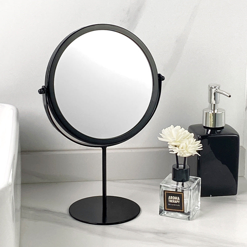 Black Rotating Tabletop Makeup Mirror - 360º Swivel Vanity Mirror for Bedroom & Desk 3