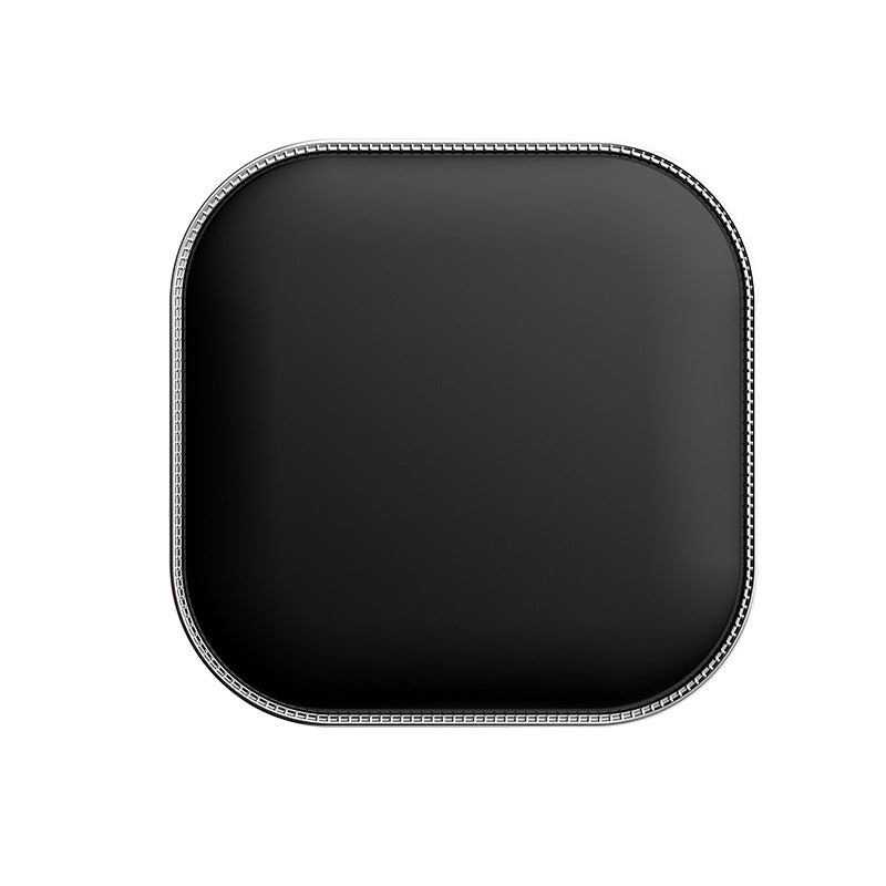 Black LED Makeup Mirror with Light - Portable Folding USB Rechargeable Compact Mirror with 3 Color Lighting