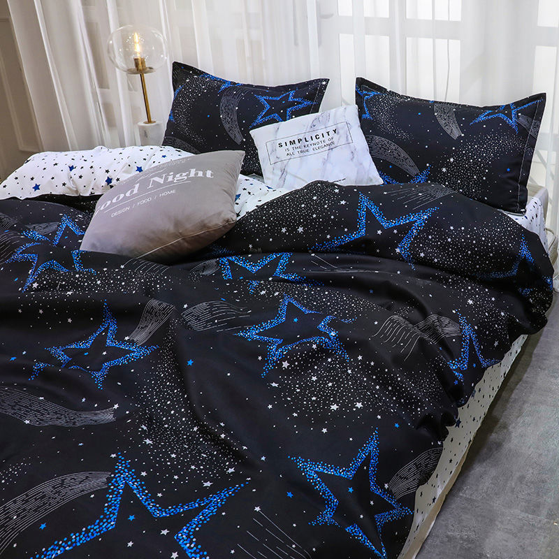 Starry Duvet Cover - 3 Piece Bedding Set (with Corner Ties)Quilt cover 230cm x 230cm, pillowcase 51 x 92cm 3