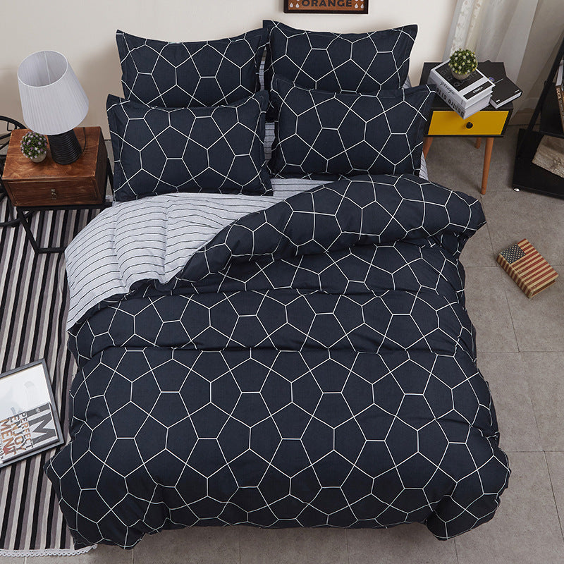 Plaid Duvet Cover - 3 Piece Bedding Set (with Corner Ties)Quilt cover 230cm x 265cm, pillowcase 51 x 92cm 3