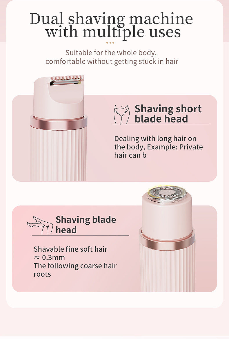 Purple Women's Double-Headed Electric Shaver - Painless Hair Remover & Trimmer 4