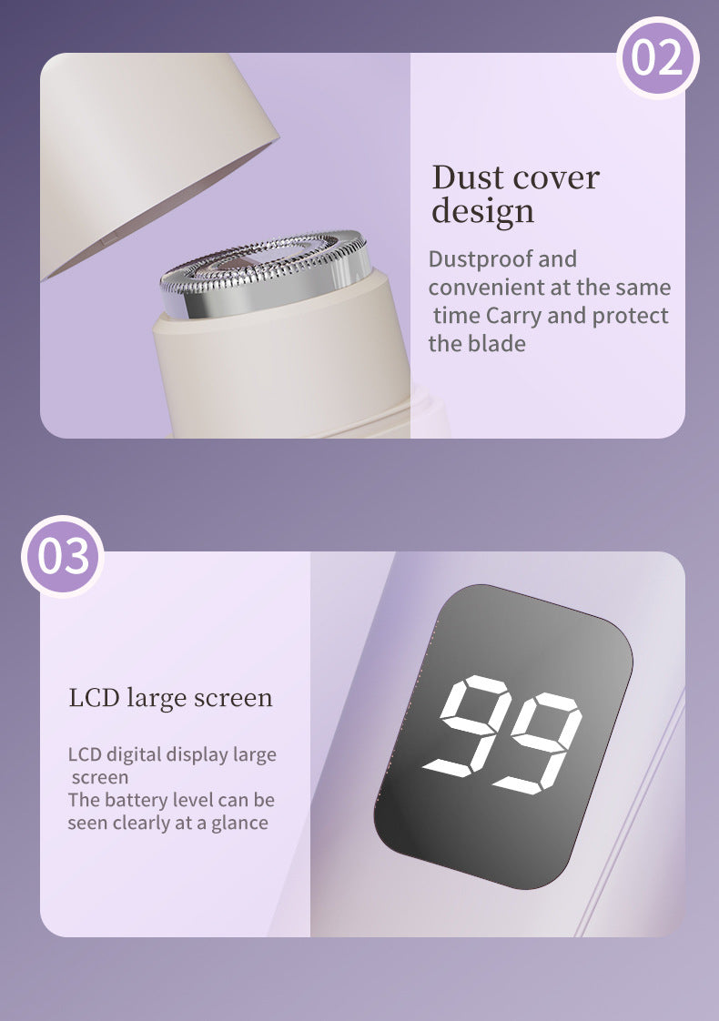 Gradient pink Women's Multifunctional Electric Shaver - Type-C Rechargeable Hair Remover with Display 4