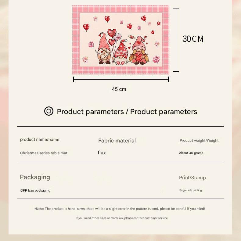 Easter Cotton-Linen Placemats - Set of 4 Anti-Stain Table Mats(Style 3) 3