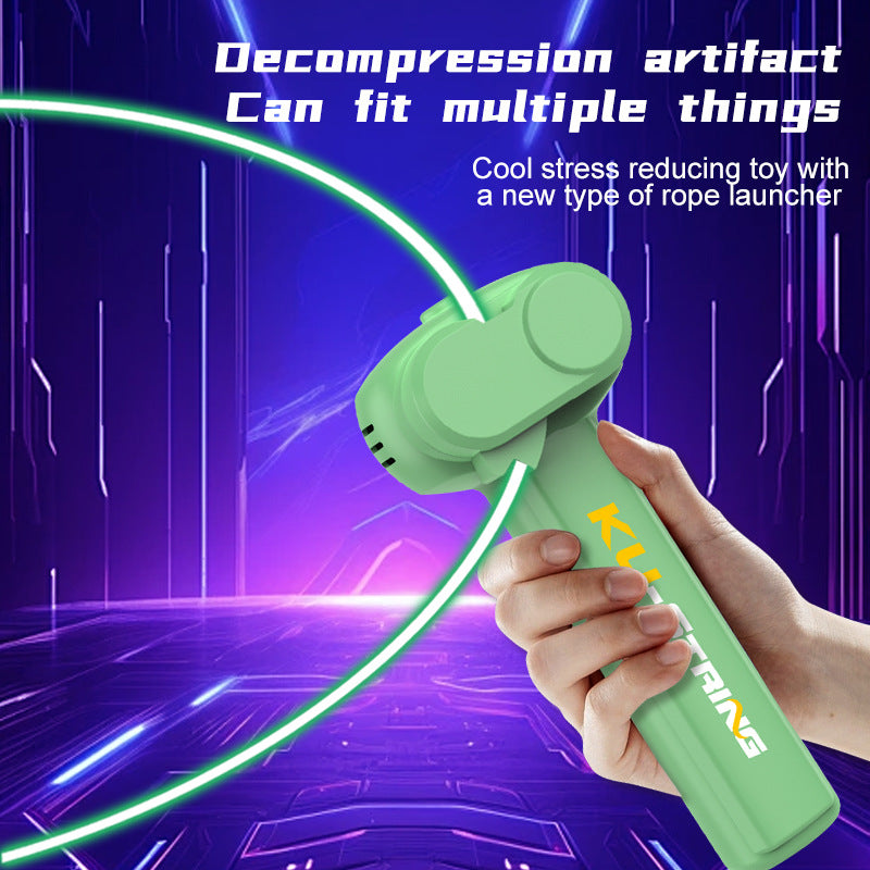 Dark blue 3-Meter Glow-in-the-Dark Rope Launcher Toy - Fun Stress Relief for All Ages 3