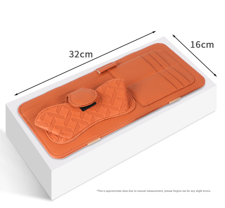 Gray Car Organizer - Sun Visor Clip with Sunglasses Holder, Card Holder, Cash Pocket 3