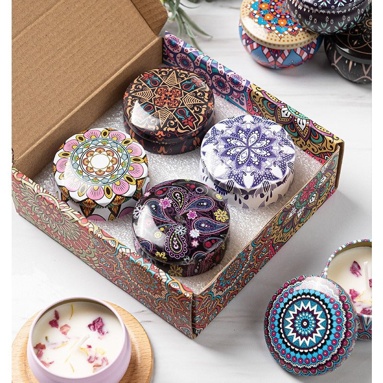 Small Scented Candle Set - 4 Soy Wax Candles, Travel Candle Set (Violet) 3