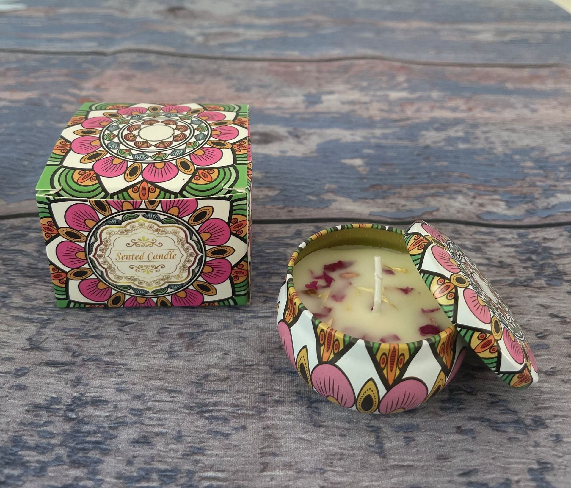 Small Scented Candle Set - 4 Soy Wax Candles, Travel Candle Set (Vanilla cream)