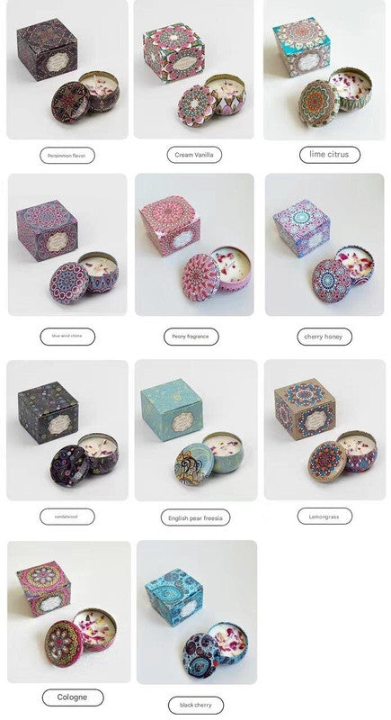 Small Scented Candle Set - 4 Soy Wax Candles, Travel Candle Set (Cherry Honey) 5