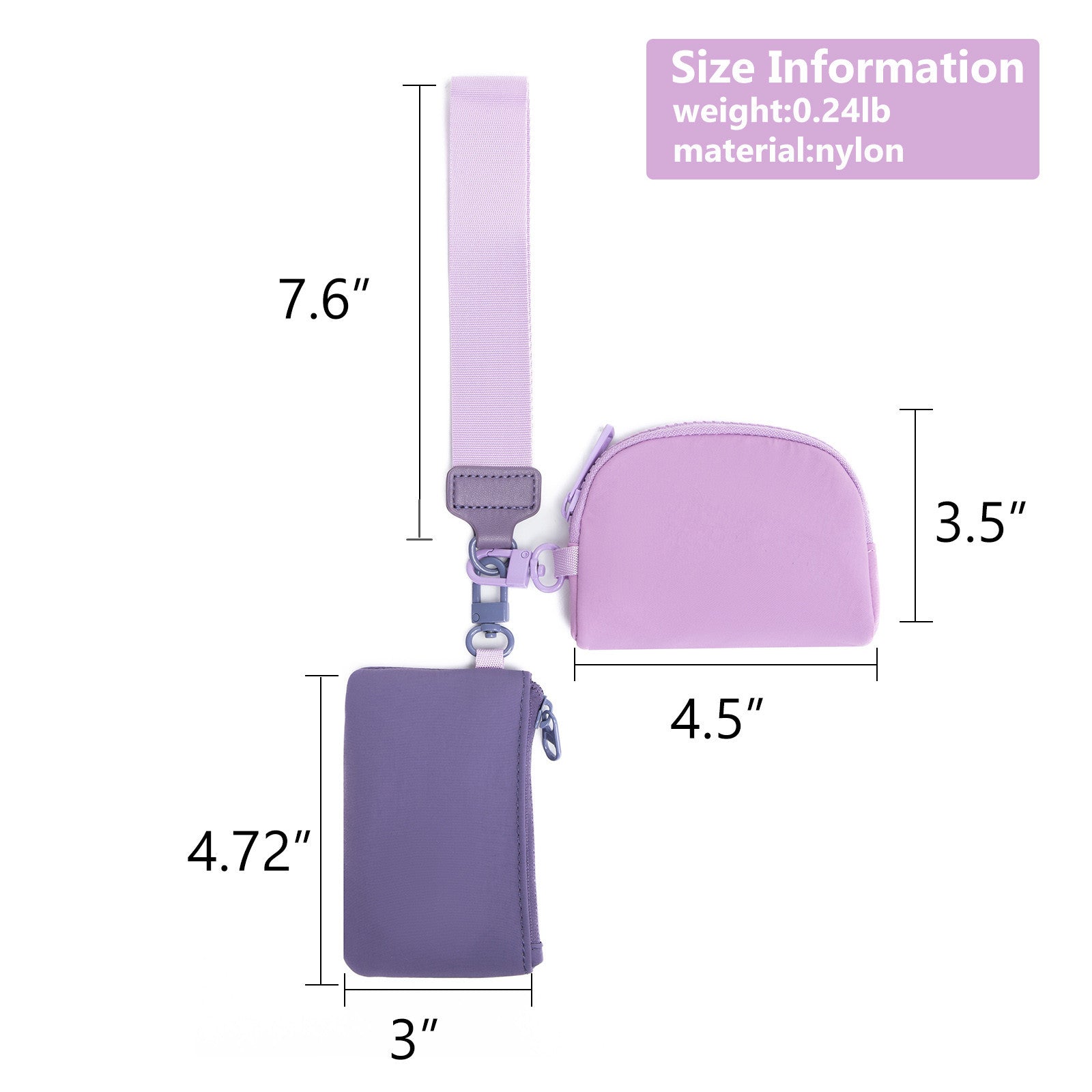 Purple Stylish Mini Wristlet Wallet - Nylon, Multi-Compartment Design 3