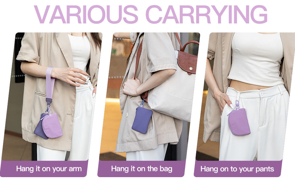 White Stylish Mini Wristlet Wallet - Nylon, Multi-Compartment Design 5