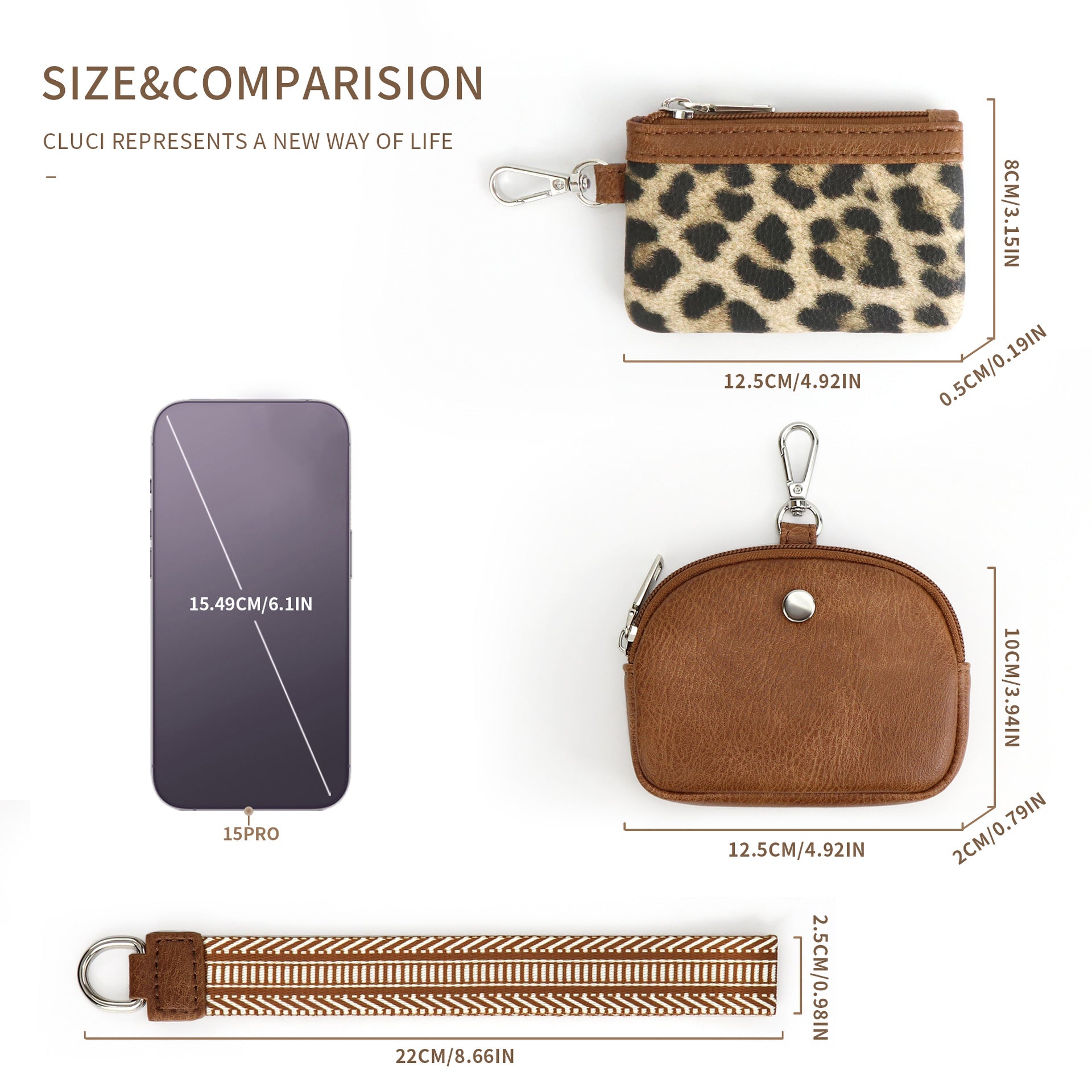 Cow Black Stylish Mini Wristlet Wallet - Nylon, Multi-Compartment Design 3