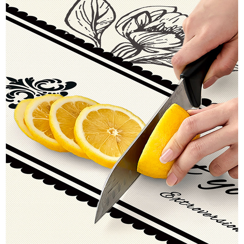 Style E Black And Off White Premium PVC Tablecloth - Oil & Water Resistant Table Cover for Dining Tables (140 x 220 cm) 3