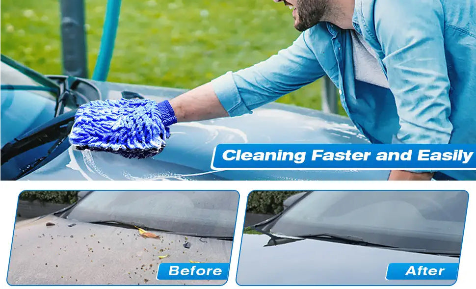 Blue 10-Piece Car Cleaning Kit – Complete Car Care Set with Towels, Brushes, Gloves, and Storage Bag 4