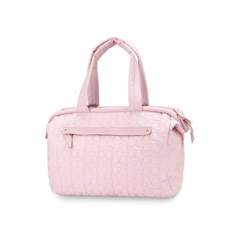 Pink Quilted Pattern Large Capacity Mummy Bag - Stylish Baby Diaper Bag for Moms, Baby Stroller Bag with Multiple Compartments