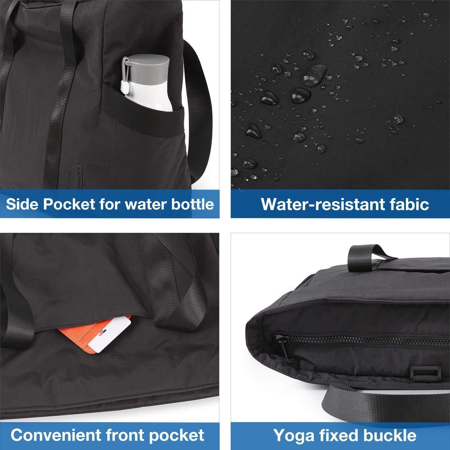 Black Stylish and Practical Water-Resistant Tote Bag for Daily Use & Yoga – Spacious with Convenient Compartments 3