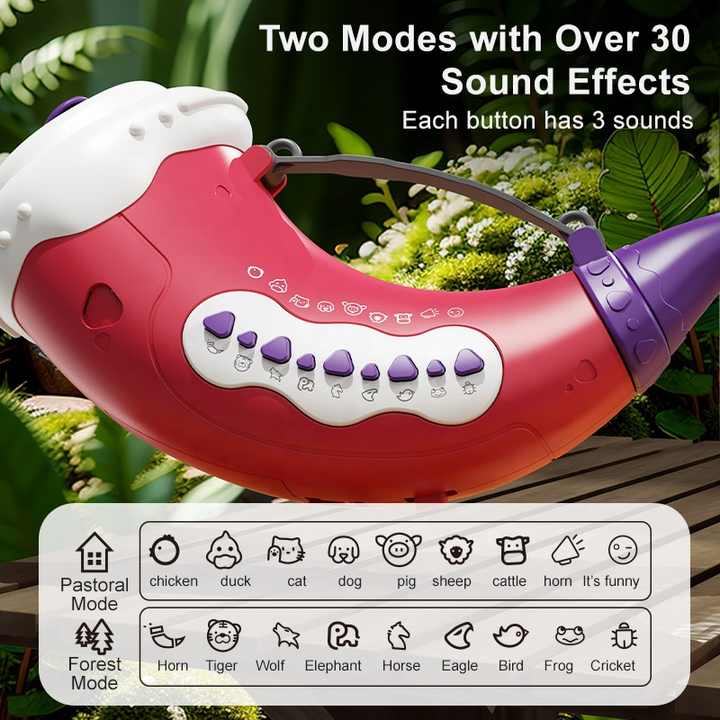 Yellow Interactive Animal Sound Whistle Horn for Kids – Lung Capacity Training and 30+ Sound Effects Toy 3
