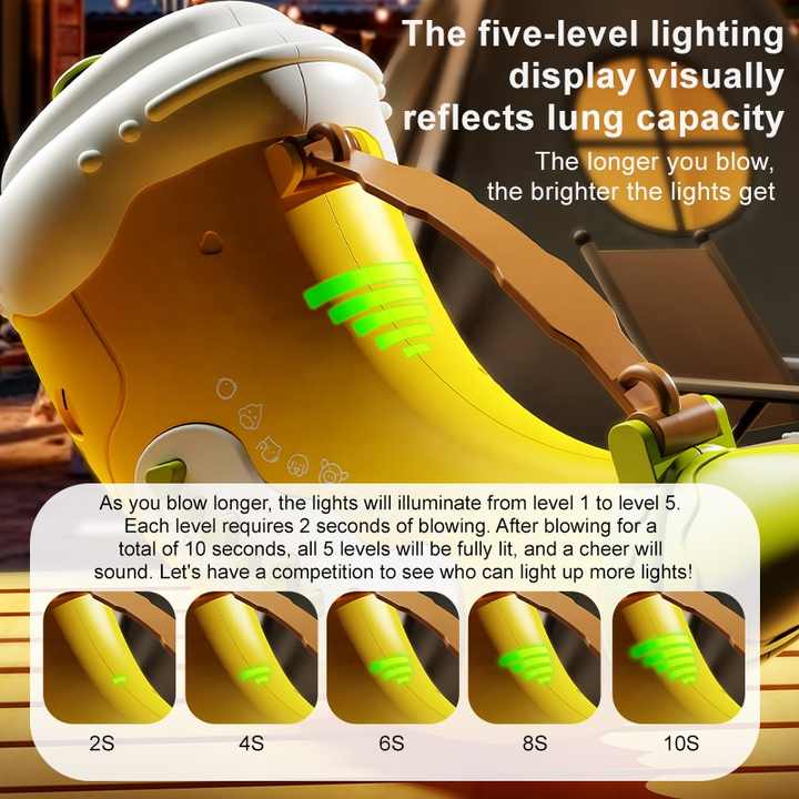 Yellow Interactive Animal Sound Whistle Horn for Kids – Lung Capacity Training and 30+ Sound Effects Toy 5